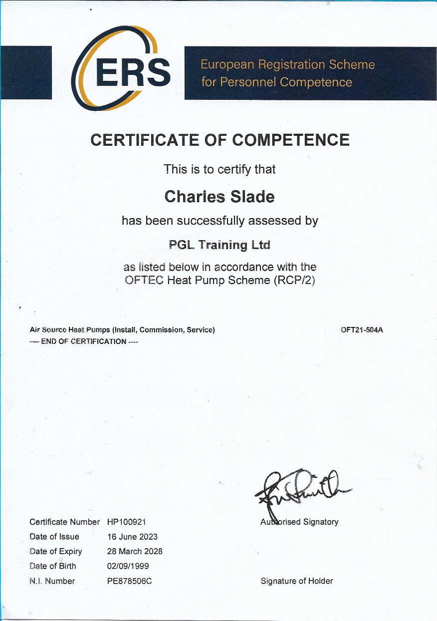 Charlie's plumbing certificate 3